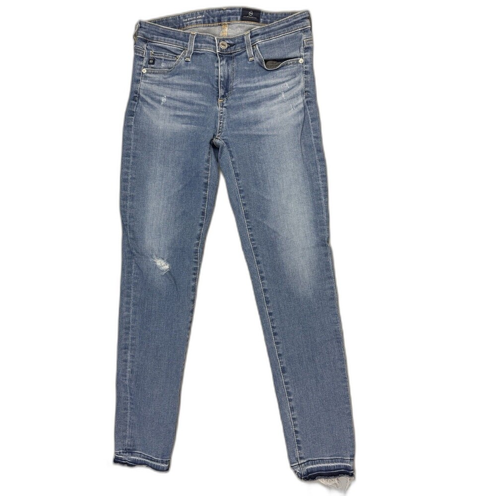 Adriana Goldschmied Size 25 Womens Jeans Slim Straight Ankle  Low Rise Distress